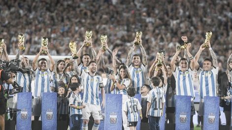 Los Andes | Argentina venció a Panamá en un amistoso internacional disputado en la cancha de River. Sirvió de festejo por la obtención de la Copa del Mundo. / Federico López Claro
