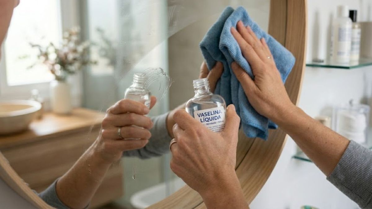 Por qué los espejos deben limpiarse con vaselina: el truco que elimina restos imposibles