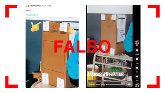 La foto de una urna con dos cintas rotas no prueba fraude electoral: otra faja más ancha garantiza seguridad