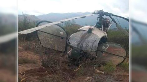 Los Andes | Así quedó el helicóptero que se estrelló con cinco soldados en Tunuyán. Foto: Gentileza