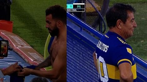 Tevez y un gesto que emociona: le regaló su camiseta a un ex combatiente de Malvinas. / Gentileza.