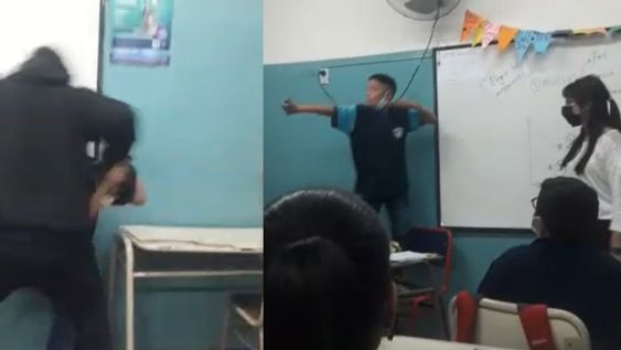 Río Segundo. Las escenas en el aula son tan fuertes que los videos fueron censurados en Facebook. Este diario eligio no difundir el video.