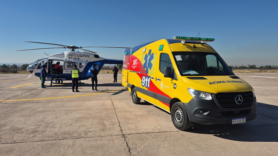 La víctima fue trasladada en helicótero.&nbsp;