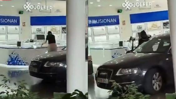 Robo de película en Madrid: entraron con un auto a un shopping y desvalijaron una joyería