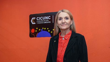 Los Andes | Debate de candidatas a rectora de la UNCuyo, en las instalaciones de Señal U. En la foto la candidata: Adriana García.Gentileza Compromiso Universitario