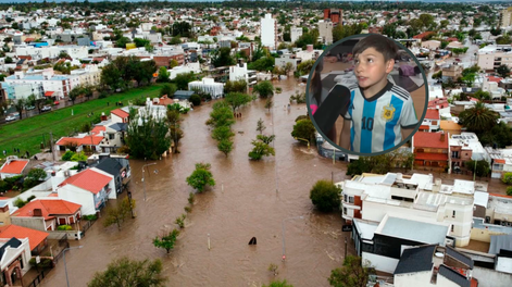 Un nene cumplió años en un centro de evacuados en Bahía Blanca y pidió que rescaten a sus mascotas.