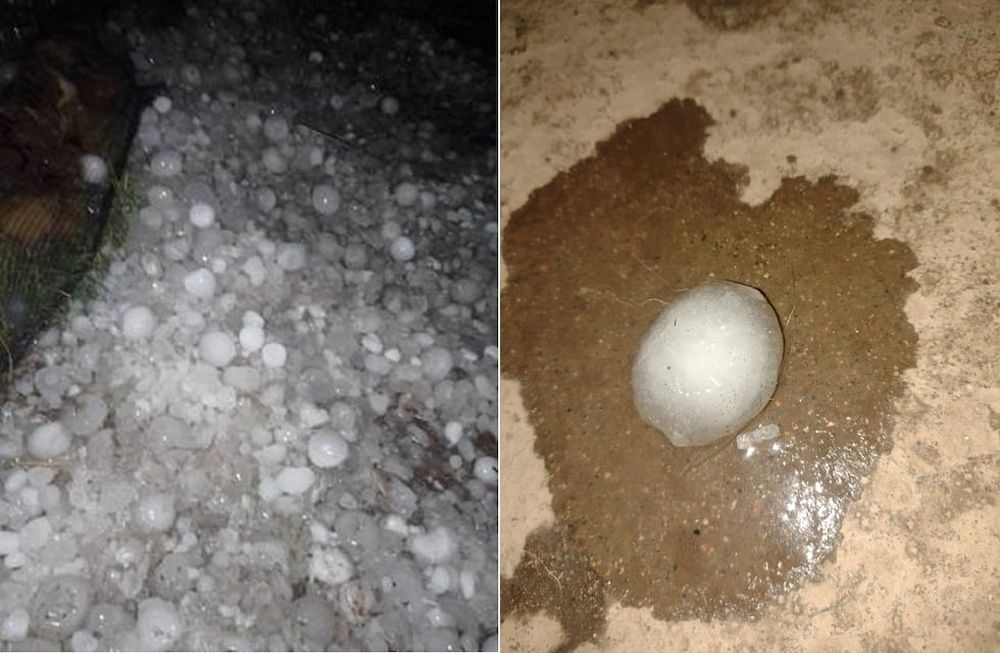 Tormenta de granizo en San Martín, Rivadavia y Junín (Facebook)