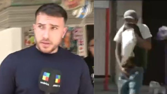 Violento ataque en un móvil televisivo.