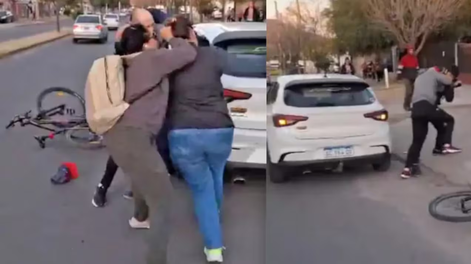 Trompadas y tirones de pelo por una mala maniobra en San Luis.