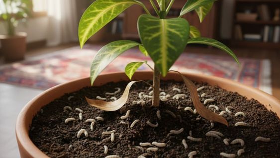 tus plantas hablan: por que aparecen gusanos blancos en la tierra y como eliminarlos
