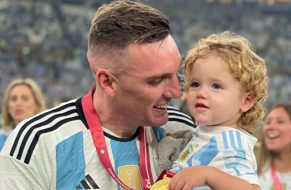 Franco Armani con su hijo Valentino