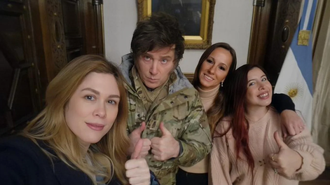 Javier Milei junto a Lilia Lemoine y Macarena Jimena Rodríguez.