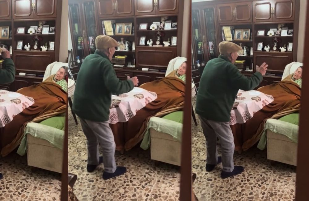 Mi abuelo le baila a mi abuela para animarla, detalló la joven en la publicación que suma casi 13 millones de reproducciones y más de 2.7 millones de me gusta. Foto: Captura video