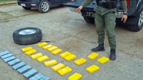 Los Andes | La Cocaína detectada en Salta que venía a Mendoza. / Gentileza Gendarmería Nacional.