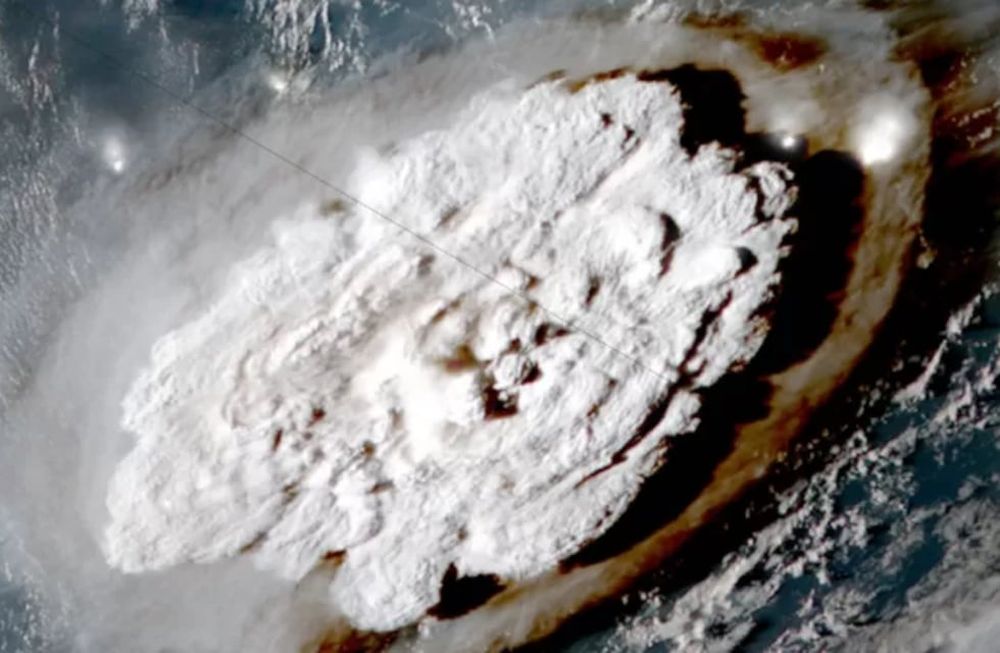 Tonga. La erupción cerca de Tonga vista desde el espacio. / Gentileza