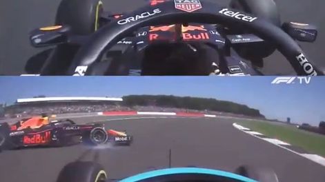 Los Andes | Lewis Hamilton y Max Verstappen se tocaron en el arranque del Gran Premio de Gran Bretaña de Fórmula 1. Revivilo desde el Red Bull del Holandés y el Mercedes del británico.
