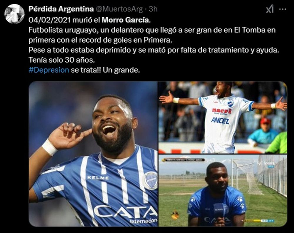La dedicatoria para el Morro García en redes