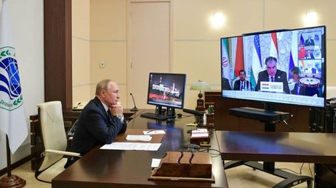 Los Andes | Putin por videoconferencia en la cumbre de la OCS en Dusambé. Gentileza / elperiodico.com.gt
