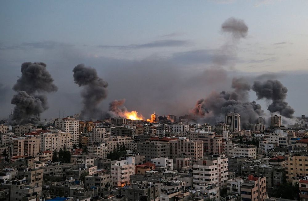 Vista del ataque israelí sobre Gaza, Palestina.&nbsp;