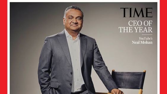 Neal Mohan fue reconocido como CEO del año 2025 por TIME por su liderazgo en la transformación de YouTube y la economía digital global.