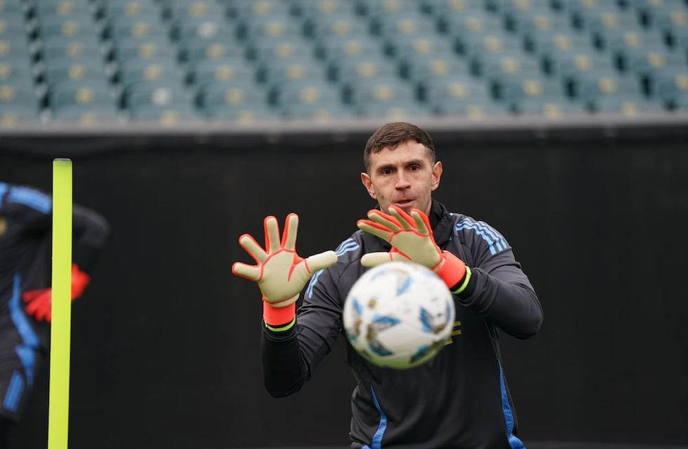 Emiliano Martínez, el arquero de la selección argentina de fútbol. (Prensa Argentina)