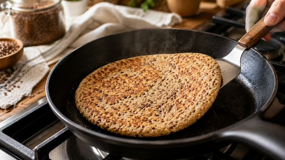 Pan de lino en sartén: paso a paso.&nbsp;