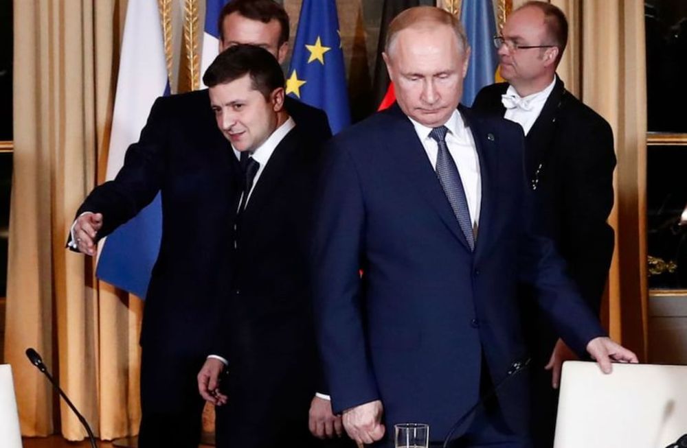 El presidente ruso Vladimir Putin y su par ucraniano, Volodymyr Zelensky