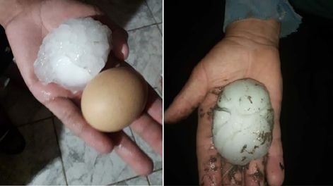 Tormenta de granizo en San Martín, Rivadavia y Junín (Facebook)