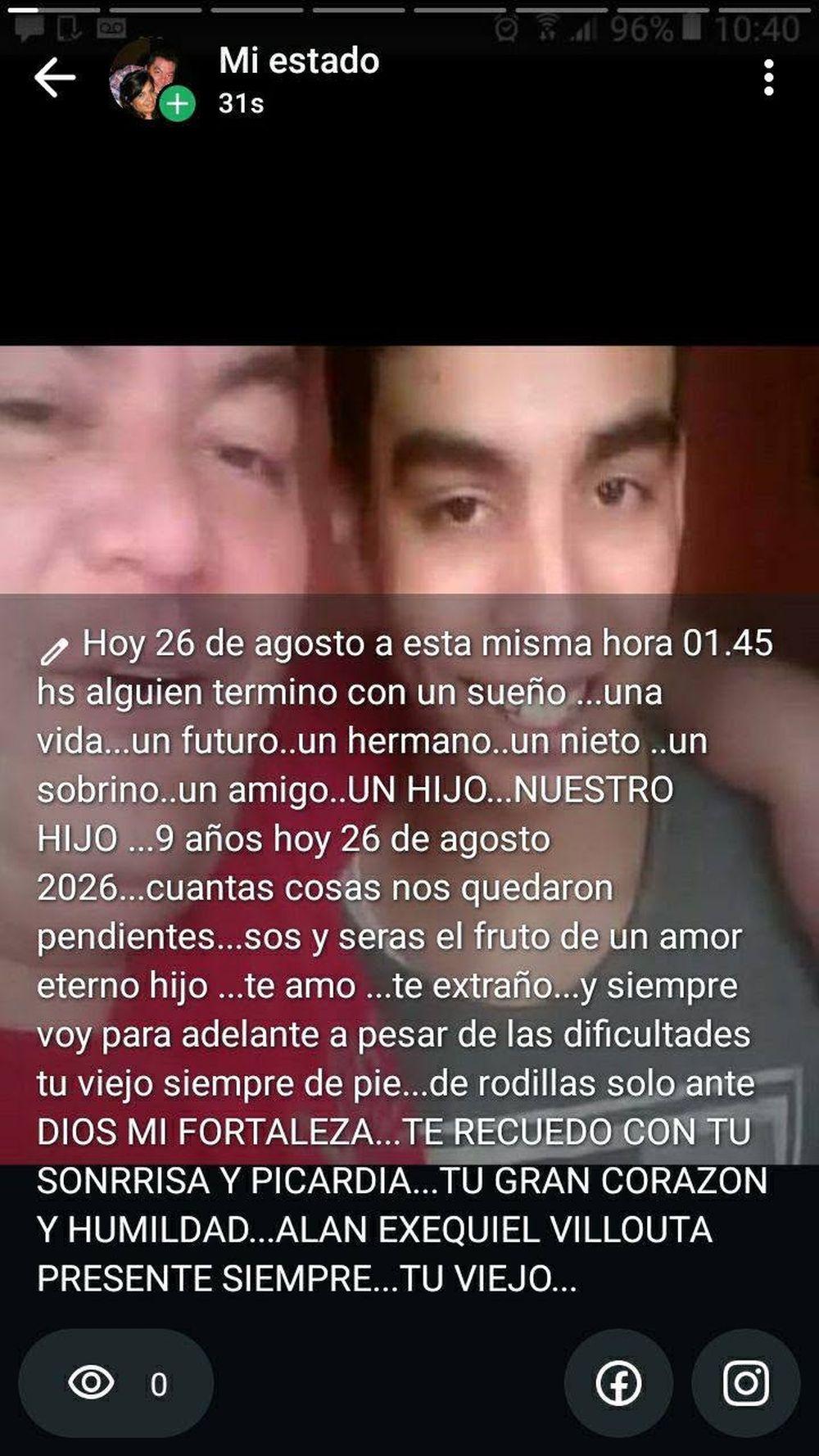 Desgarrador relato del hombre cuyo hijo murió atropellado y quedó impune: 