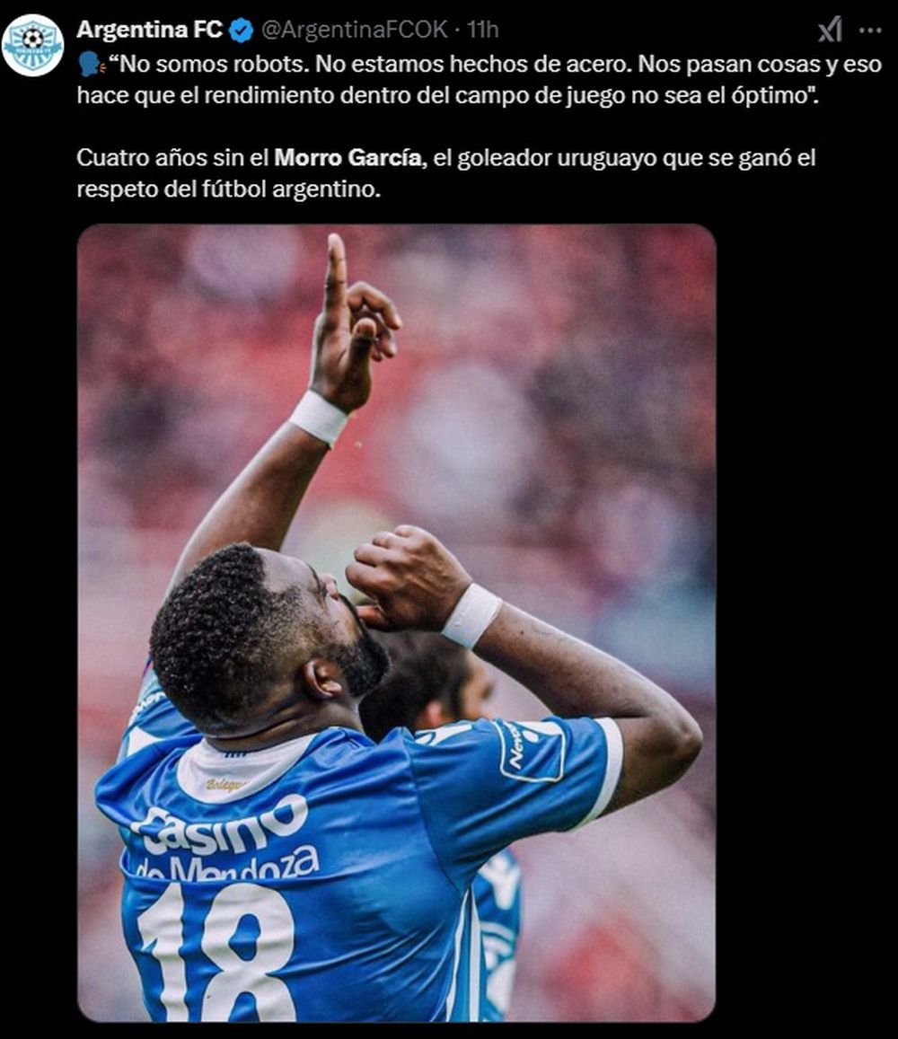La dedicatoria para el Morro García en redes