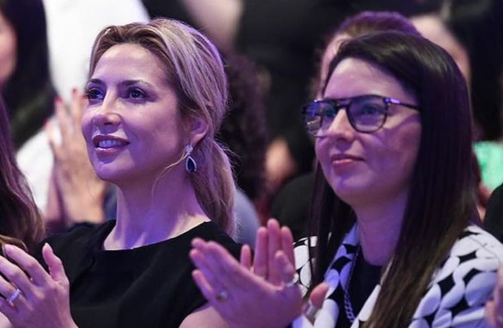 Fabiola Yáñez y Ayelén Mazzina en el 1° Encuentro de Mujeres Latinoamericanas que se hizo el año pasado en Brasil. Foto IG @fabiolaoficialok