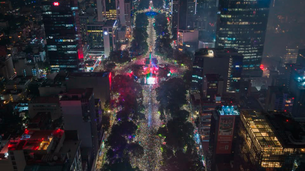 Multitudinaria celebración en México tras la victoria frente a Ecuador. 