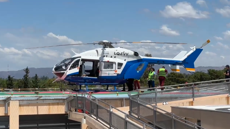 Un bebé tuvo que ser trasladado en helicóptero desde San Rafael hasta el hospital Notti