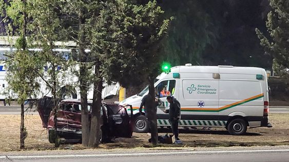 Un auto impactó contra un micro detenido y casi ocasiona una tragedia en el Acceso Sur.