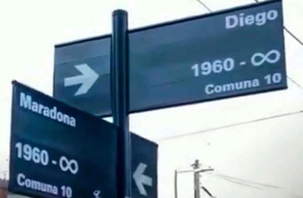 Un hincha transformó las calles Segurola y Habana en Diego y Maradona