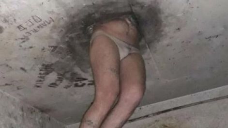 Intentó fugarse de la cárcel y lo atraparon atascado en calzoncillos en el techo