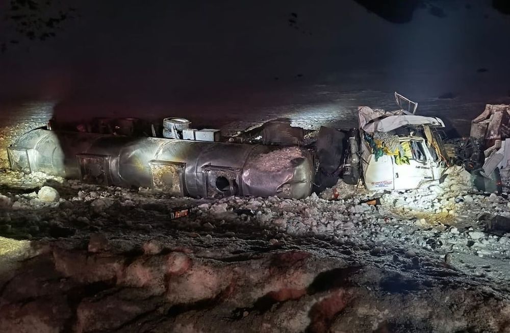 Vuelco de un camión en Chile