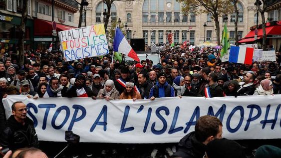 Protestas contra la islamofobia en Francia