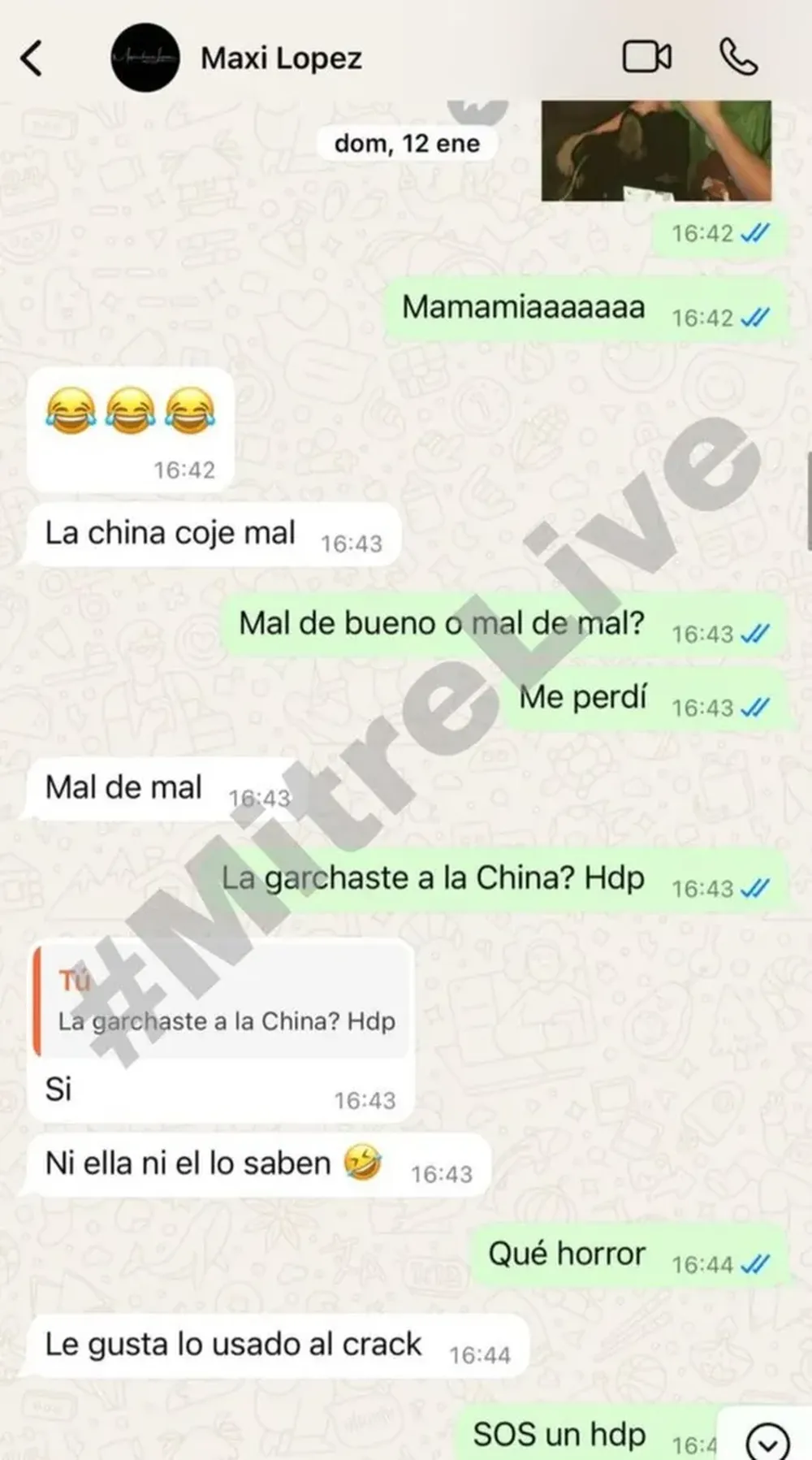 El supuesto chat de Maxi L&oacute;pez con una modelo, sobre la China Su&aacute;rez.