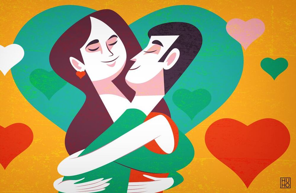 Cuando una persona comparte y sostiene con otra una relación de pareja, la sexualidad es una forma de estar cerca, de encontrarse y comunicarse, de mejorar el vínculo saludablemente. Ilustración: Hugo Horita