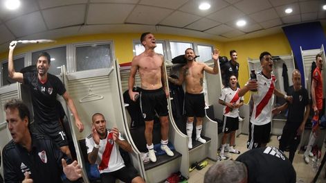 Así festejaron los jugadores de River en la Bombonera