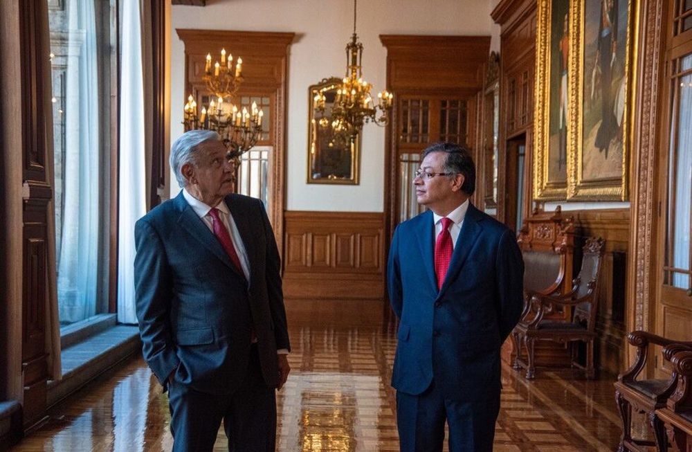 Andrés Manuel López Obrador y Gustavo Petro, presidentes de México y Colombia respectivamente, reunidos en el palacio mexicano semanas atrás.