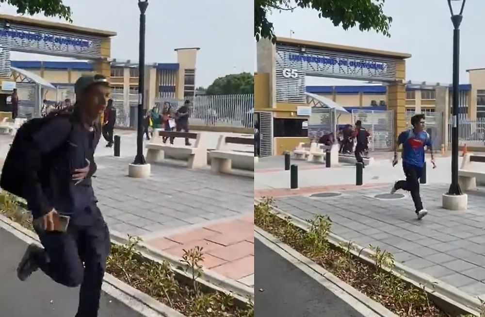 Cientos de estudiantes salieron espantados de la institución mientras que otros optaron por refugiarse en las aulas, junto a los docentes - Captura de video