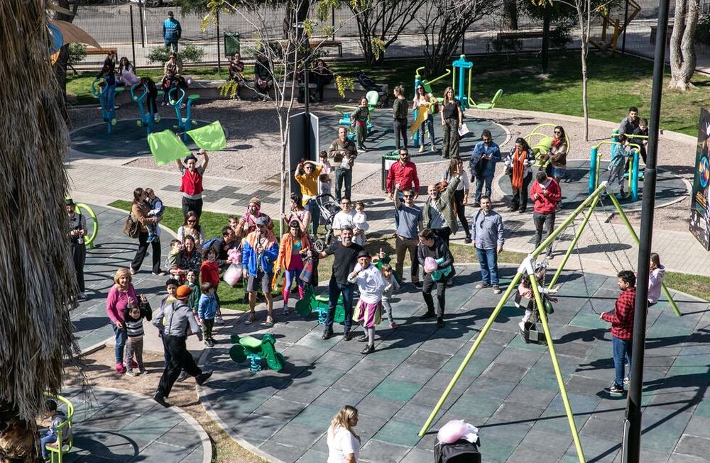 En la plazoleta Caseros, los chicos vivieron una experiencia única