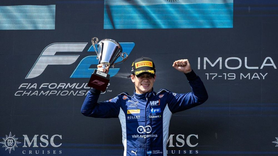 Franco Colapinto ganó dos veces en Ímola, en F3 y F2.