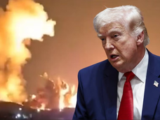 En medio de la tensión con Irán, Trump publicó imágenes de una explosión.