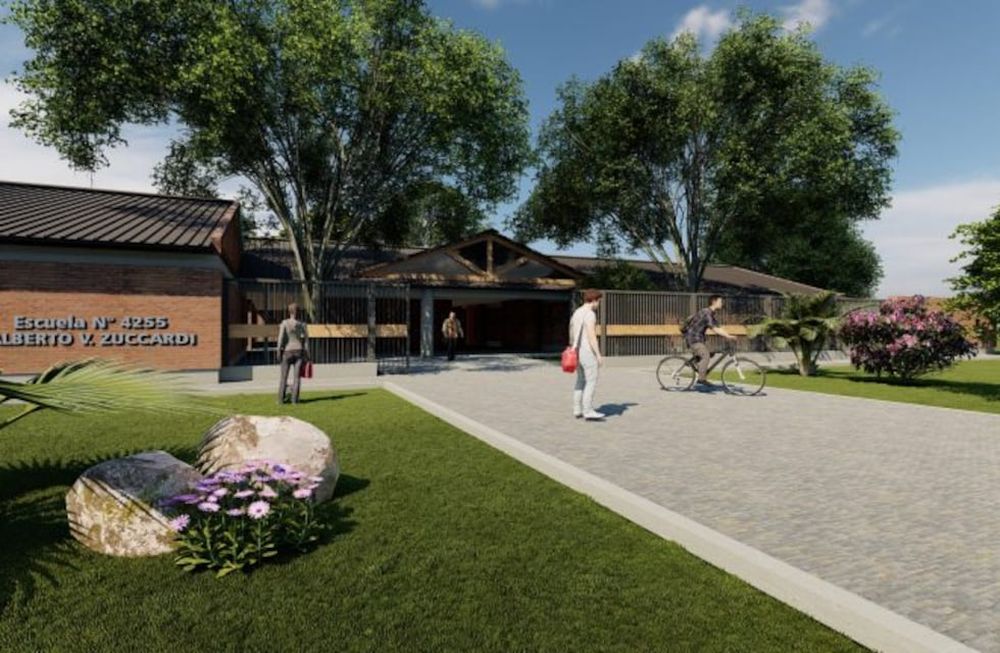 Cómo se verá el colegio Alberto Victorio Zuccardi, que tendrá la modalidad de Tecnicatura en Enología y Turismo.