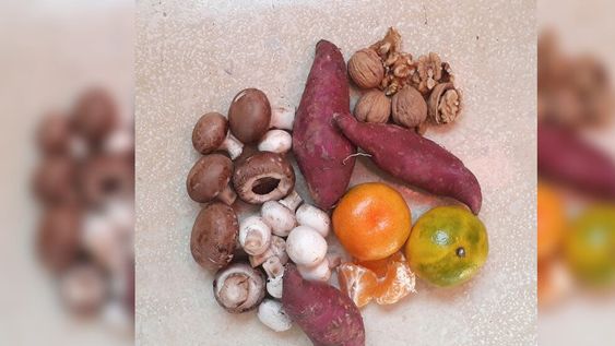 Otoño batatas, hongos, nueces... delicias de estación