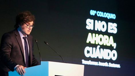 El presidente Javier Milei en el 60° Coloquio de IDEA. Foto: Gentileza