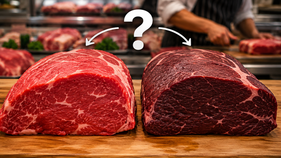 cual deberias comprar: ¿el trozo mas claro o el mas oscuro de un delicioso corte de carne vacuna?